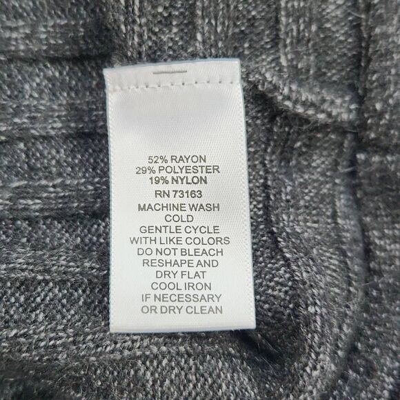 Cable & Gauge Turtleneck Knitted Sweater Charcoal Dark Grey Small - Picture 4 of 7